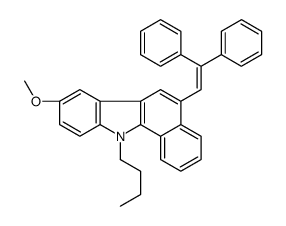 11-butyl-5-(2,2-diphenylethenyl)-8-methoxybenzo[a]carbazole结构式