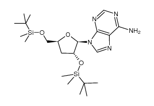 9-[2,5-bis-O-(tert-butyldimethylsilyl)-3-deoxy-β-D-ribofuranosyl]adenine Structure