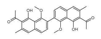 1,1'-(8,8'-dihydroxy-1,1'-dimethoxy-6,6'-dimethyl-2,2'-binaphthalene-7,7'-diyl)bisethanone Structure