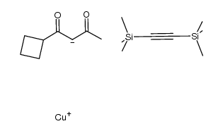 (1-cyclobutyl-1,3-butandionate)Cu(I)(bis(trimethylsilyl)acetylene)结构式