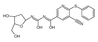 5-cyano-N-[[(2R,5R)-4-hydroxy-5-(hydroxymethyl)oxolan-2-yl]carbamoyl]-6-phenylsulfanylpyridine-3-carboxamide Structure