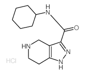 N-Cyclohexyl-4,5,6,7-tetrahydro-1H-pyrazolo[4,3-c] pyridine-3-carboxamide hydrochloride结构式