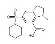 3-methyl-6-piperidin-1-ylsulfonyl-2,3-dihydro-1H-indene-4-carboxylic acid结构式