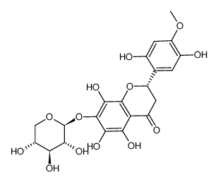 5,6,7,8,2',5'-hexahydroxy-4'-methoxyflavanone-β-D-xylopyranoside结构式