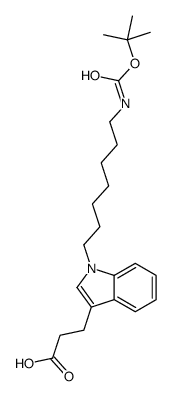 3-{1-[7-({[(2-Methyl-2-propanyl)oxy]carbonyl}amino)heptyl]-1H-ind ol-3-yl}propanoic acid Structure