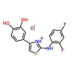 2-[(2,4-Difluorophenyl)amino]-4-(3,4-dihydroxyphenyl)-1,3-thiazol-3-ium chloride结构式