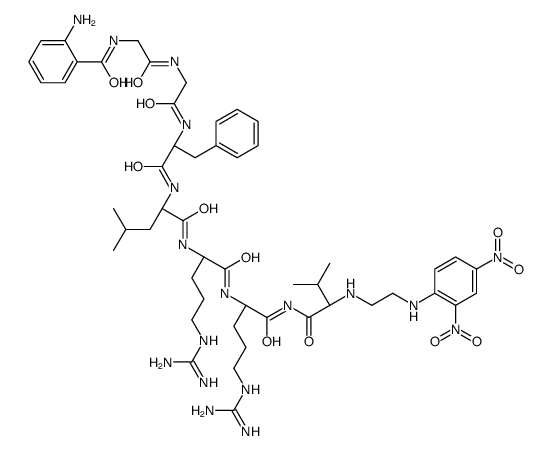 2-Aminobenzoyl-glycyl-glycyl-phenylalanyl-leucyl-arginyl-arginyl-valyl-N-(2,4-dinitrophenyl)ethylenediamine结构式