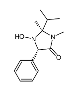 (2S,5S)-1-hydroxy-2-isopropyl-2,3-dimethyl-5-phenylimidazolidin-4-one结构式