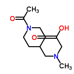 N-[(1-Acetyl-4-piperidinyl)methyl]-N-methylglycine结构式