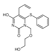 1-(2-hydroxyethoxymethyl)-6-phenylsulfanyl-5-prop-2-enylpyrimidine-2,4-dione结构式