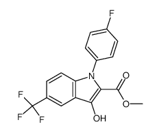 1-(4-fluorophenyl)-3-hydroxy-5-(trifluoromethyl)-1H-indole-2-carboxylic acid methyl ester结构式