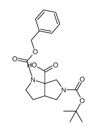 1-(benzyloxycarbonyl)-5-(tert-butoxycarbonyl)octahydropyrrolo[3,4-b]pyrrole-6a-carboxylic acid结构式