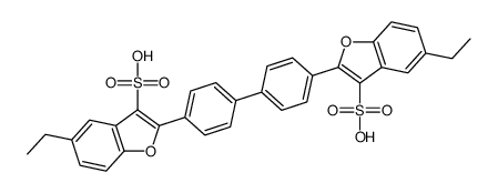 5-ethyl-2-[4-[4-(5-ethyl-3-sulfo-1-benzofuran-2-yl)phenyl]phenyl]-1-benzofuran-3-sulfonic acid结构式
