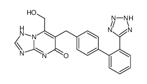 2-(hydroxymethyl)-3-[[4-[2-(2H-tetrazol-5-yl)phenyl]phenyl]methyl]-1,5 ,7,9-tetrazabicyclo[4.3.0]nona-2,5,7-trien-4-one结构式