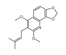 6,8-dimethoxy-7-(3-methylbut-2-enyl)-1,3-dioxolo[4,5-h]quinoline Structure