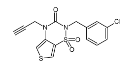 2-[(3-chlorophenyl)methyl]-1,1-dioxo-4-prop-2-ynylthieno[3,4-e][1,2,4]thiadiazin-3-one Structure