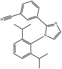 3-(1-(2,6-二异丙基苯基)-1H-咪唑-2-基)苯甲腈结构式