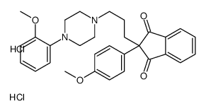 2-(4-methoxyphenyl)-2-[3-[4-(2-methoxyphenyl)piperazin-1-yl]propyl]indene-1,3-dione,dihydrochloride Structure