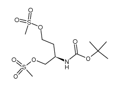 2-(tert-butoxycarbonylamino)-butane-1,4-diyl dimethanesulfonate结构式