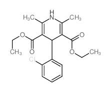 3,5-Pyridinedicarboxylicacid, 4-(2-chlorophenyl)-1,4-dihydro-2,6-dimethyl-, 3,5-diethyl ester结构式