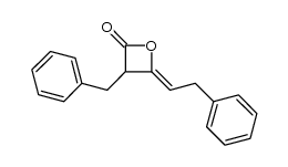 3-benzyl-4-(2-phenylethylidene)oxetan-2-one Structure