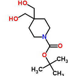 4,4-Bis(hydroxymethyl)-1-piperidinecarboxylic acid 1,1-dimethylethyl ester Structure