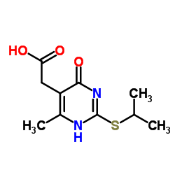 [2-(Isopropylsulfanyl)-6-methyl-4-oxo-1,4-dihydro-5-pyrimidinyl]acetic acid结构式