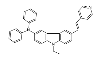 9-ethyl-N,N-diphenyl-6-(2-pyridin-4-ylethenyl)carbazol-3-amine结构式
