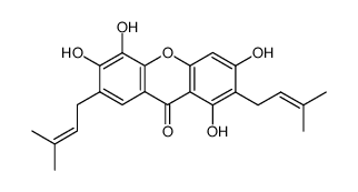 1,3,5,6-Tetrahydroxy-2,7-bis(3-methyl-2-butenyl)-9H-xanthen-9-one structure