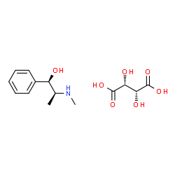 [R-(R*,S*)]-beta-hydroxy-alpha-methylphenethylammonium [R-(R*,R*)]-hydrogen tartrate结构式