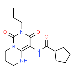 Cyclopentanecarboxamide,N-(1,3,4,6,7,8-hexahydro-6,8-dioxo-7-propyl-2H-pyrimido[1,6-a]pyrimidin-9-yl)- Structure