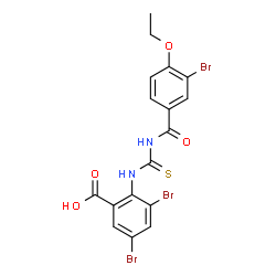 5-BROMO-2-[[[[(2,4-DIBROMO-6-METHYLPHENOXY)ACETYL]AMINO]THIOXOMETHYL]AMINO]-BENZOIC ACID structure
