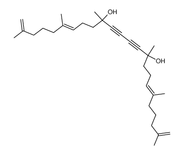 (6E,18E)-2,6,10,15,19,23-Hexamethyl-tetracosa-1,6,18,23-tetraene-11,13-diyne-10,15-diol结构式