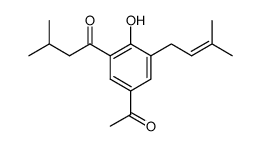 1-[5-Acetyl-2-hydroxy-3-(3-methyl-2-butenyl)phenyl]-3-methyl-1-butanone结构式