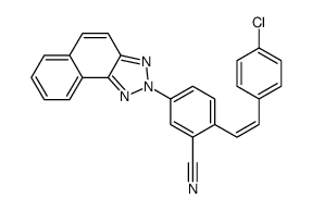 2-[2-(4-chlorophenyl)vinyl]-5-(2H-naphtho[1,2-d]triazol-2-yl)benzonitrile structure