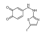 4-[2-(5-iodo-1,3-thiazol-2-yl)hydrazinyl]cyclohexa-3,5-diene-1,2-dione Structure