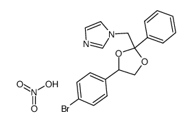 1-[4-(4-Bromo-phenyl)-2-phenyl-[1,3]dioxolan-2-ylmethyl]-1H-imidazole; compound with nitric acid结构式