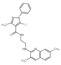 5-氯-n-[2-[(3,7-二甲基-2-喹啉)氨基]乙基]-3-甲基-1-苯基-1H-吡唑-4-羧酰胺结构式