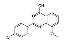 2-[(4-chlorophenyl)methylideneamino]-3-methoxybenzoic acid Structure