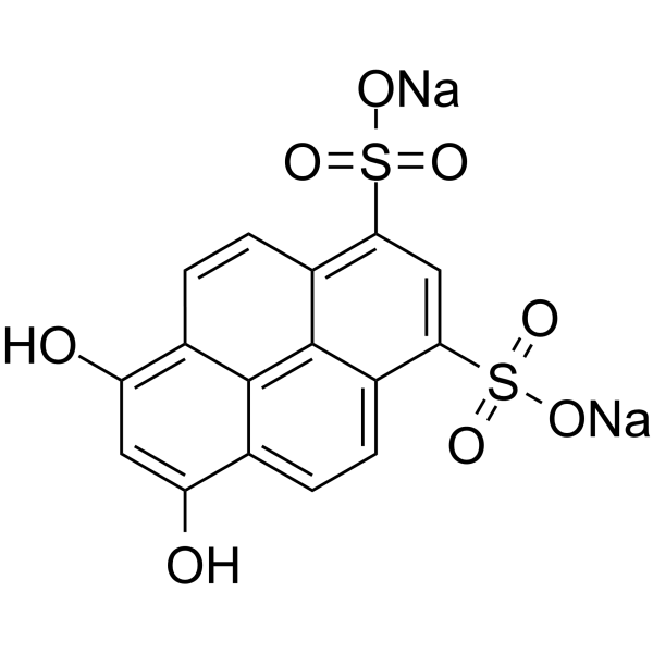 6,8-二羟基芘-1,3-二磺酸二钠盐结构式