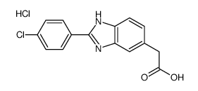 2-[2-(4-chlorophenyl)-3H-benzimidazol-5-yl]acetic acid,hydrochloride Structure