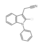 2-(2-chloro-1-phenyl-indol-3-yl)acetonitrile structure