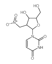 2,4(1H,3H)-Pyrimidinedione,1-[2-deoxy-2-(nitromethyl)-a-D-ribofuranosyl]- Structure