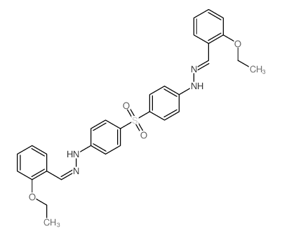 N-[(2-ethoxyphenyl)methylideneamino]-4-[4-[(2Z)-2-[(2-ethoxyphenyl)methylidene]hydrazinyl]phenyl]sulfonyl-aniline structure