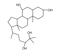 (3R,5S,7R,8R,9S,10S,13R,14S,17R)-17-[(2R,5S)-5,6-dihydroxy-6-methylheptan-2-yl]-10,13-dimethyl-2,3,4,5,6,7,8,9,11,12,14,15,16,17-tetradecahydro-1H-cyclopenta[a]phenanthrene-3,7-diol结构式