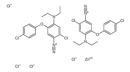 2-chloro-5-(4-chlorophenoxy)-4-diethylaminobenzenediazonium tetrachlorozincate (2:1) structure