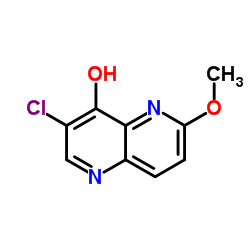 3-氯-6-甲氧基-1,5-萘啶-4-醇结构式