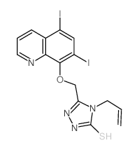 3H-1,2,4-Triazole-3-thione,5-[[(5,7-diiodo-8-quinolinyl)oxy]methyl]-2,4-dihydro-4-(2-propen-1-yl)- Structure