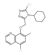 5-[(5-chloro-7-iodo-quinolin-8-yl)oxymethyl]-4-cyclohexyl-2H-1,2,4-triazole-3-thione Structure