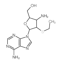 [3-amino-5-(6-aminopurin-9-yl)-4-ethylsulfanyl-oxolan-2-yl]methanol Structure
